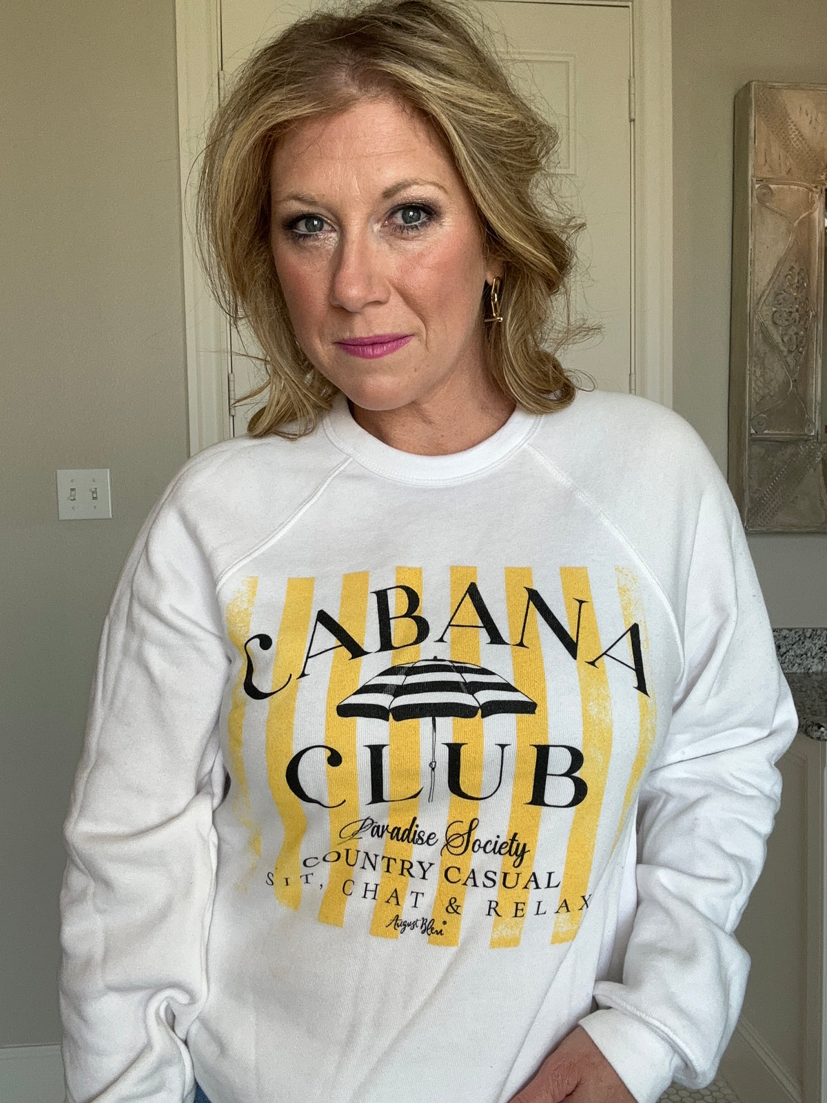 Cabana Club White Sweatshirt