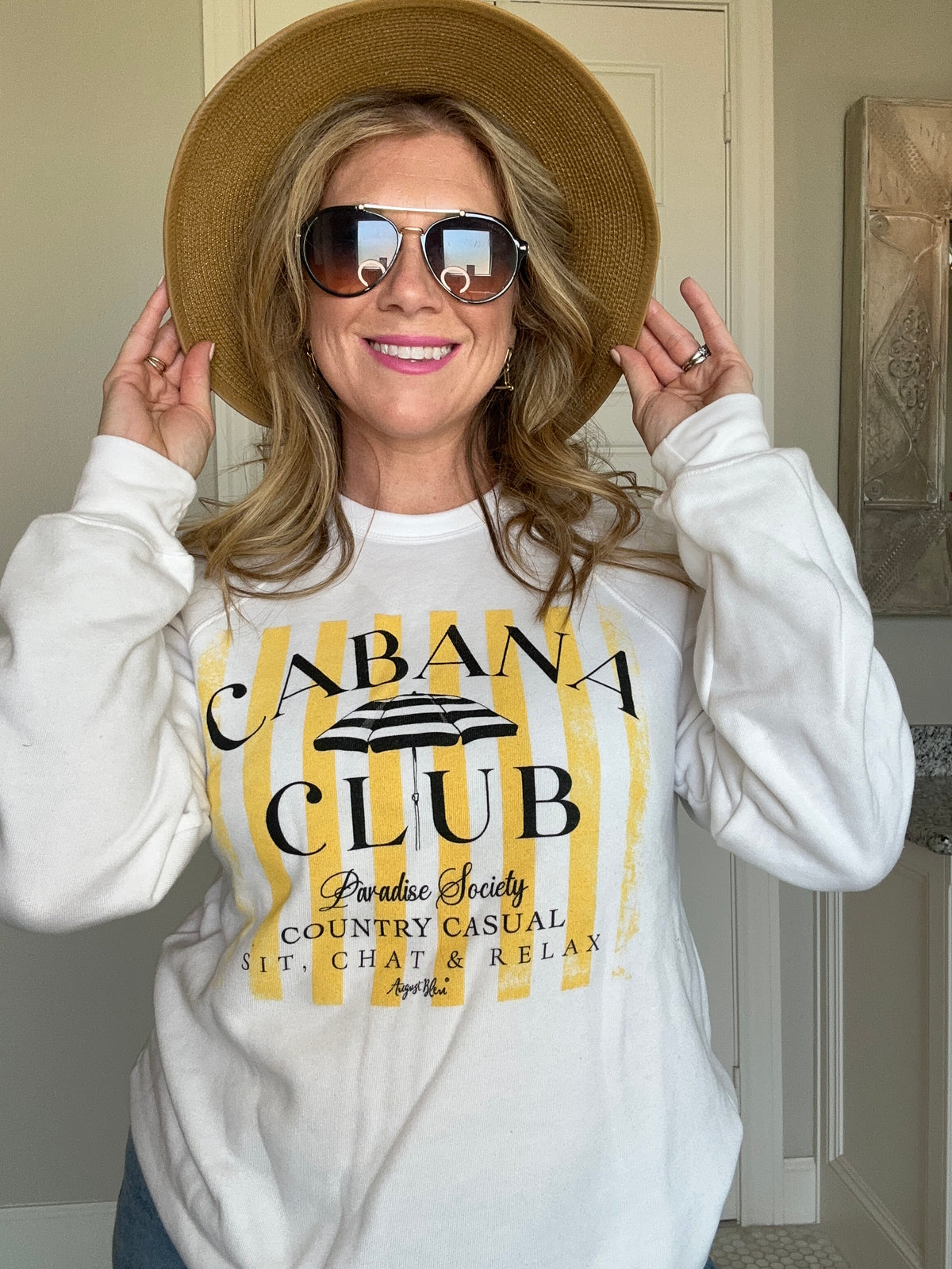 Cabana Club White Sweatshirt