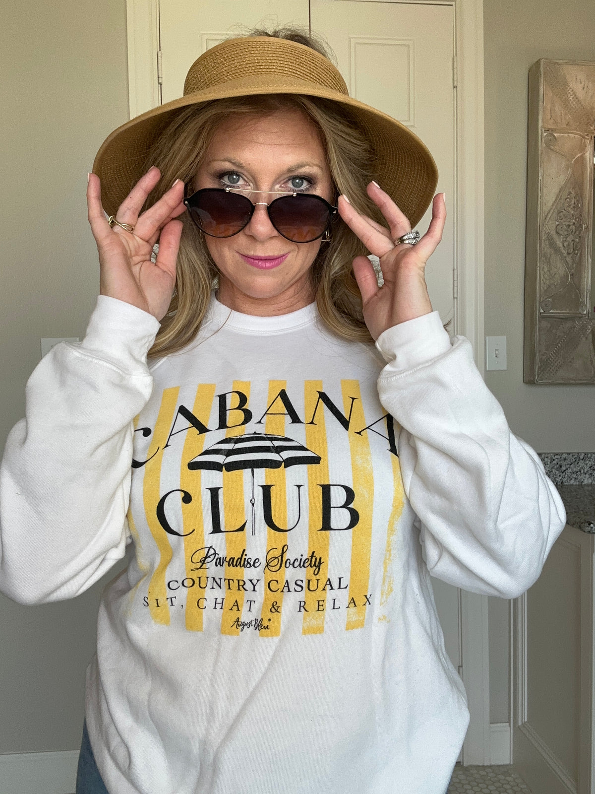 Cabana Club White Sweatshirt