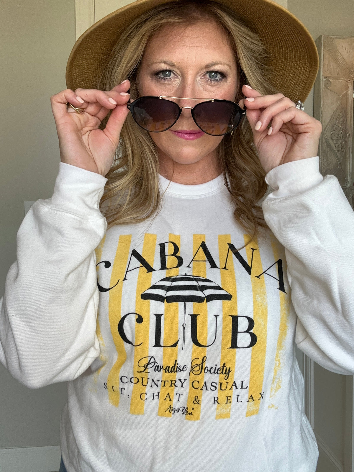 Cabana Club White Sweatshirt