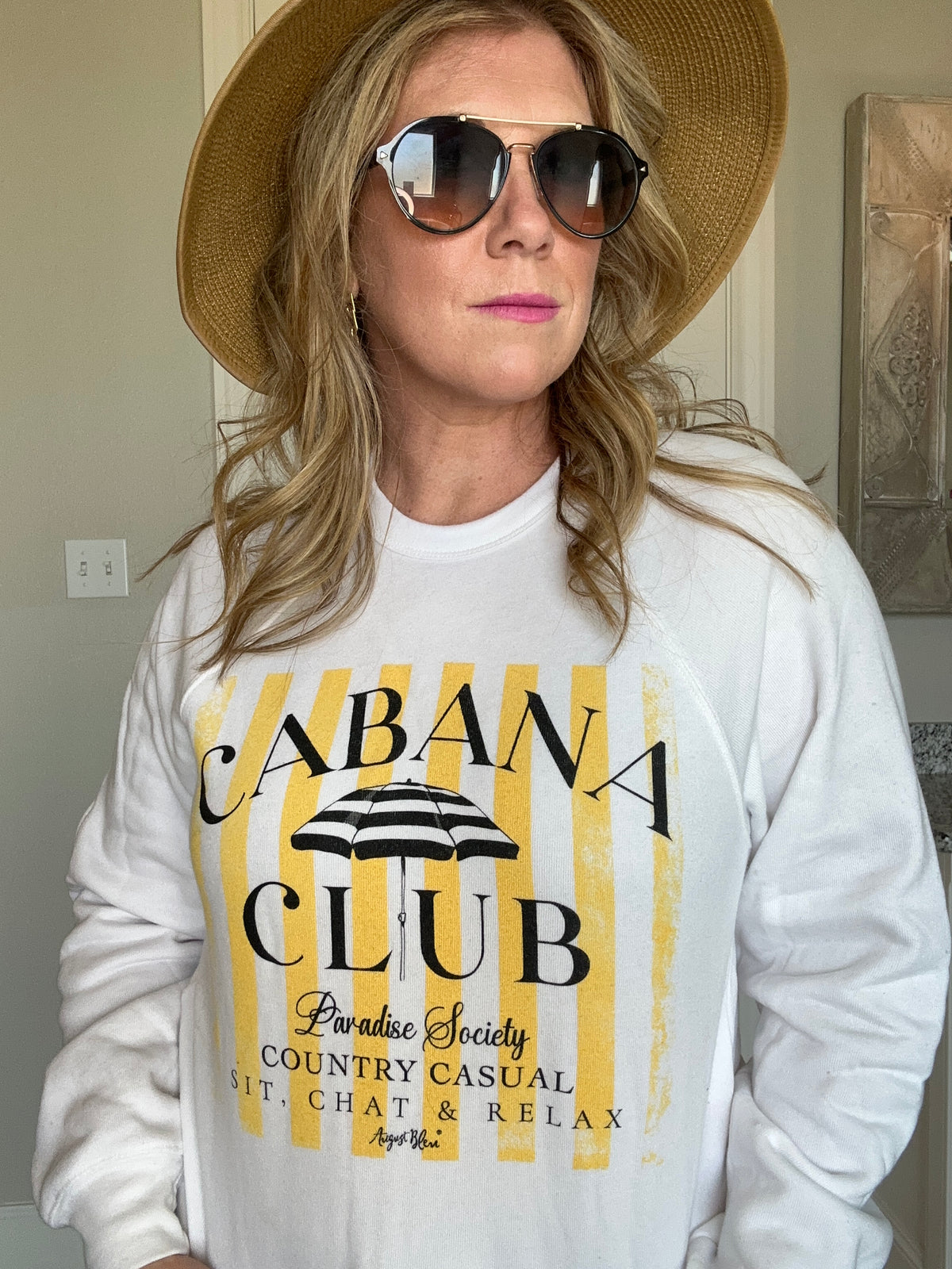 Cabana Club White Sweatshirt