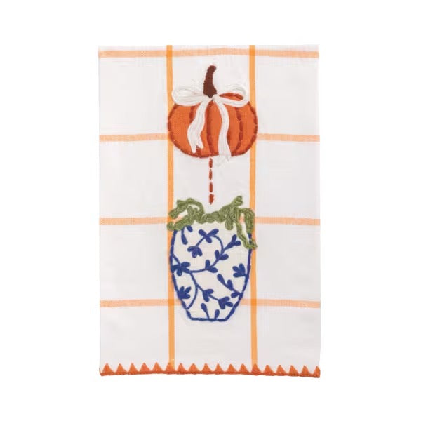 Orange Applique Topiary Towel