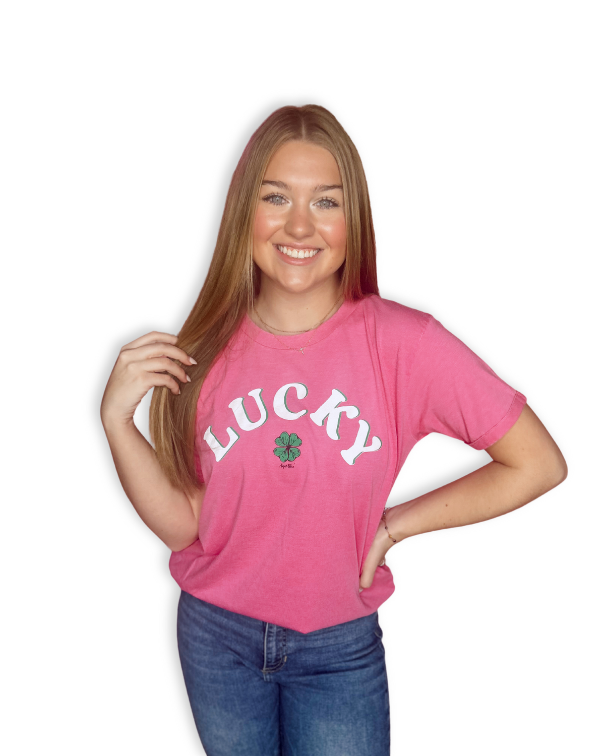 Lucky Electric Pink Crewneck Tee