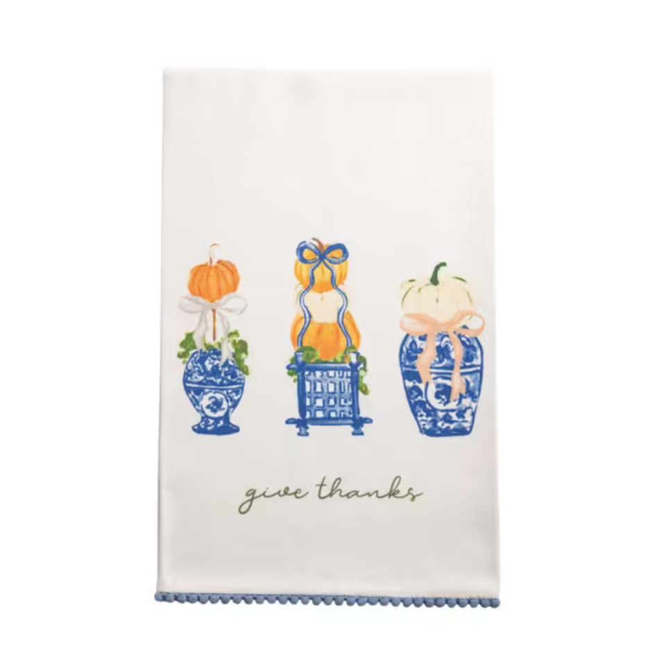 Give Thanks Topiary Towel MUD PIE