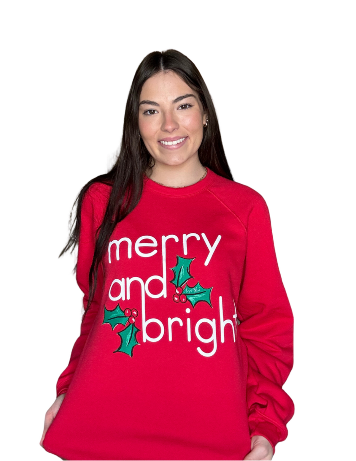 Merry & Bright  Holly Berry Sweatshirt