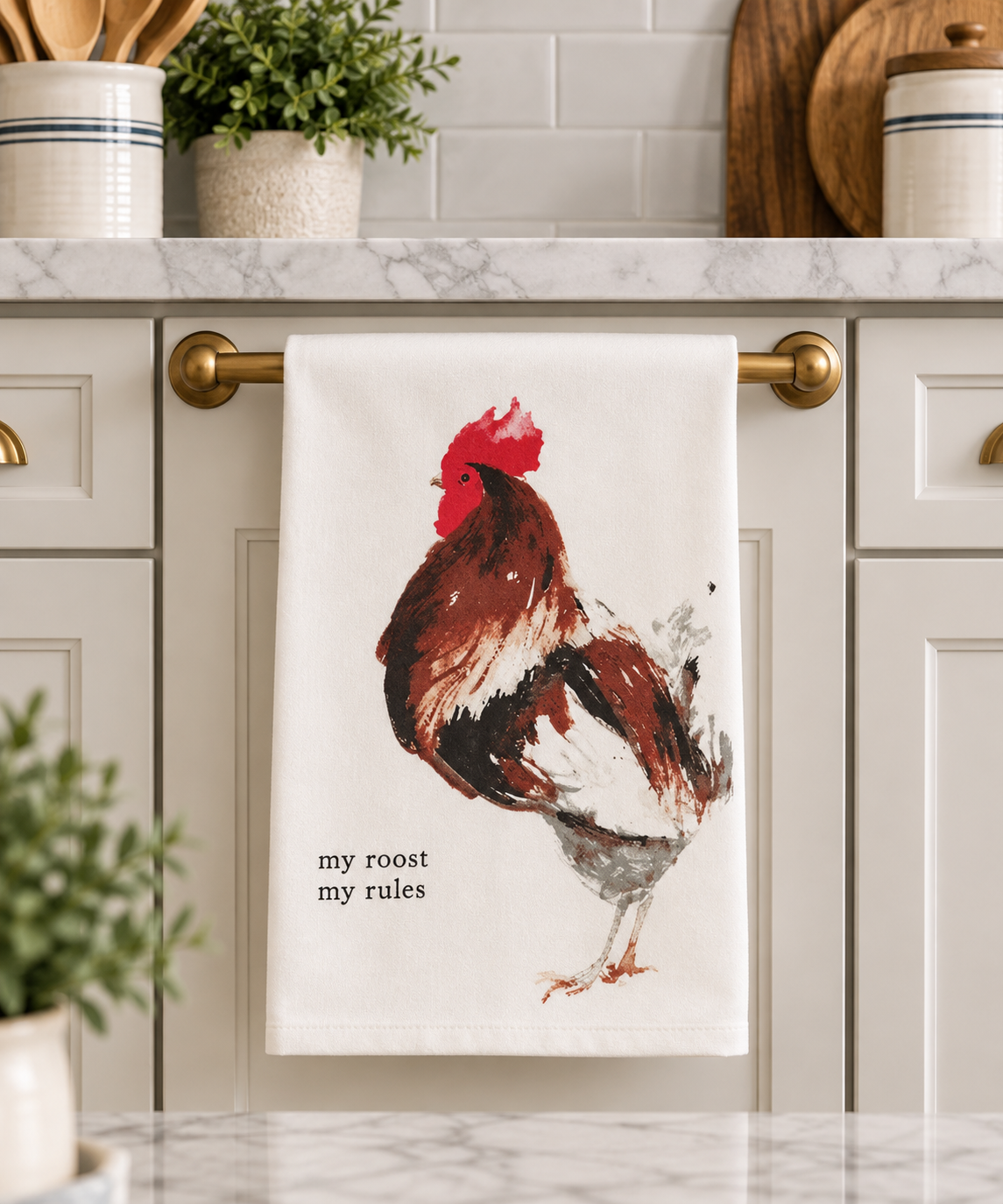 MUD PIE Rooster Farm Dish Towel