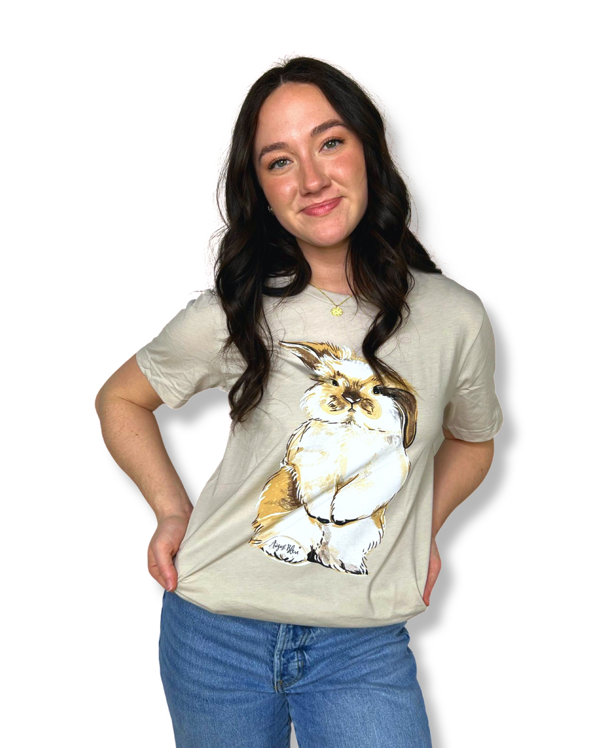 Nosey Bunny Iced Latte Crew Neck Short Sleeve