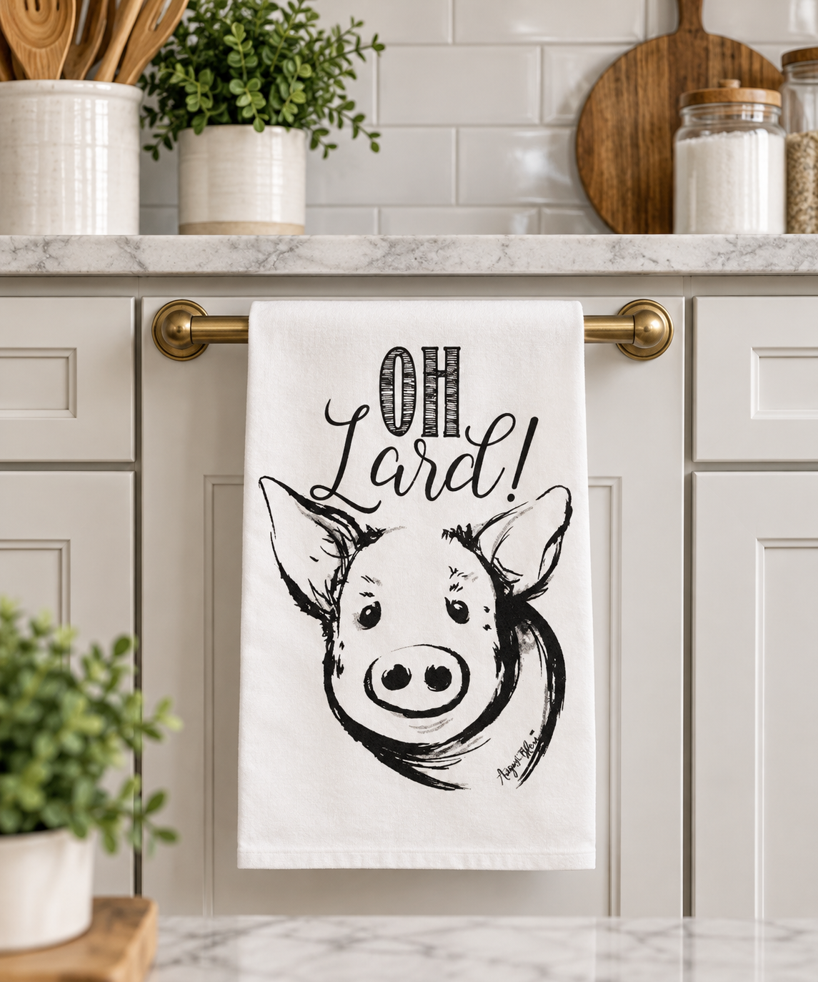 Oh Lard! Tea Towel