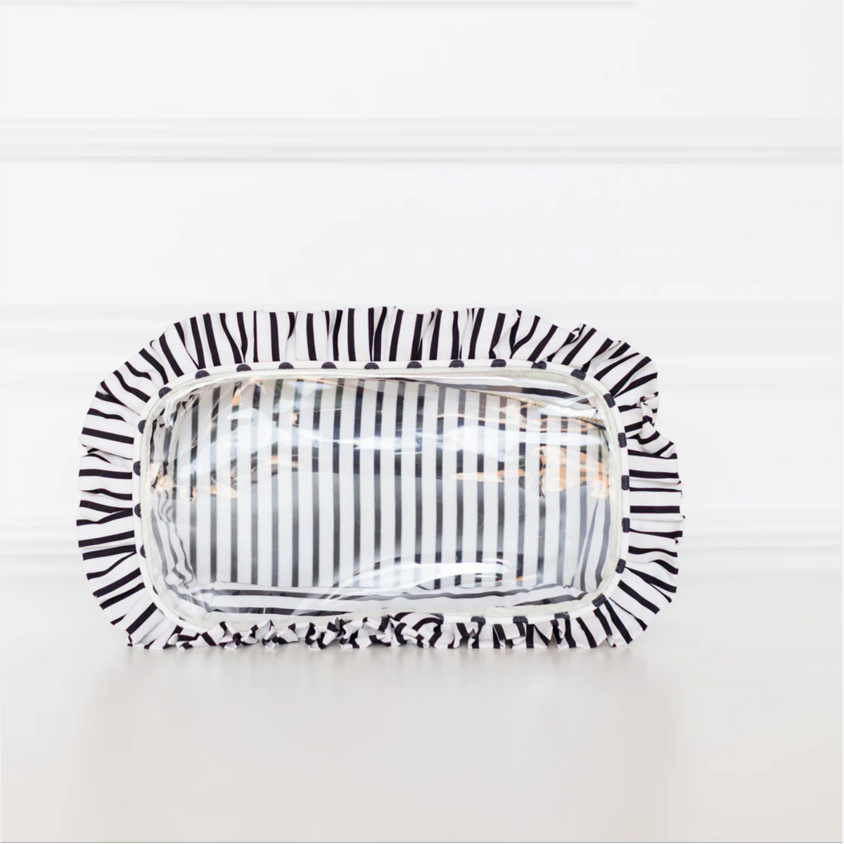 Polka Stripe Large Clear Pouch
