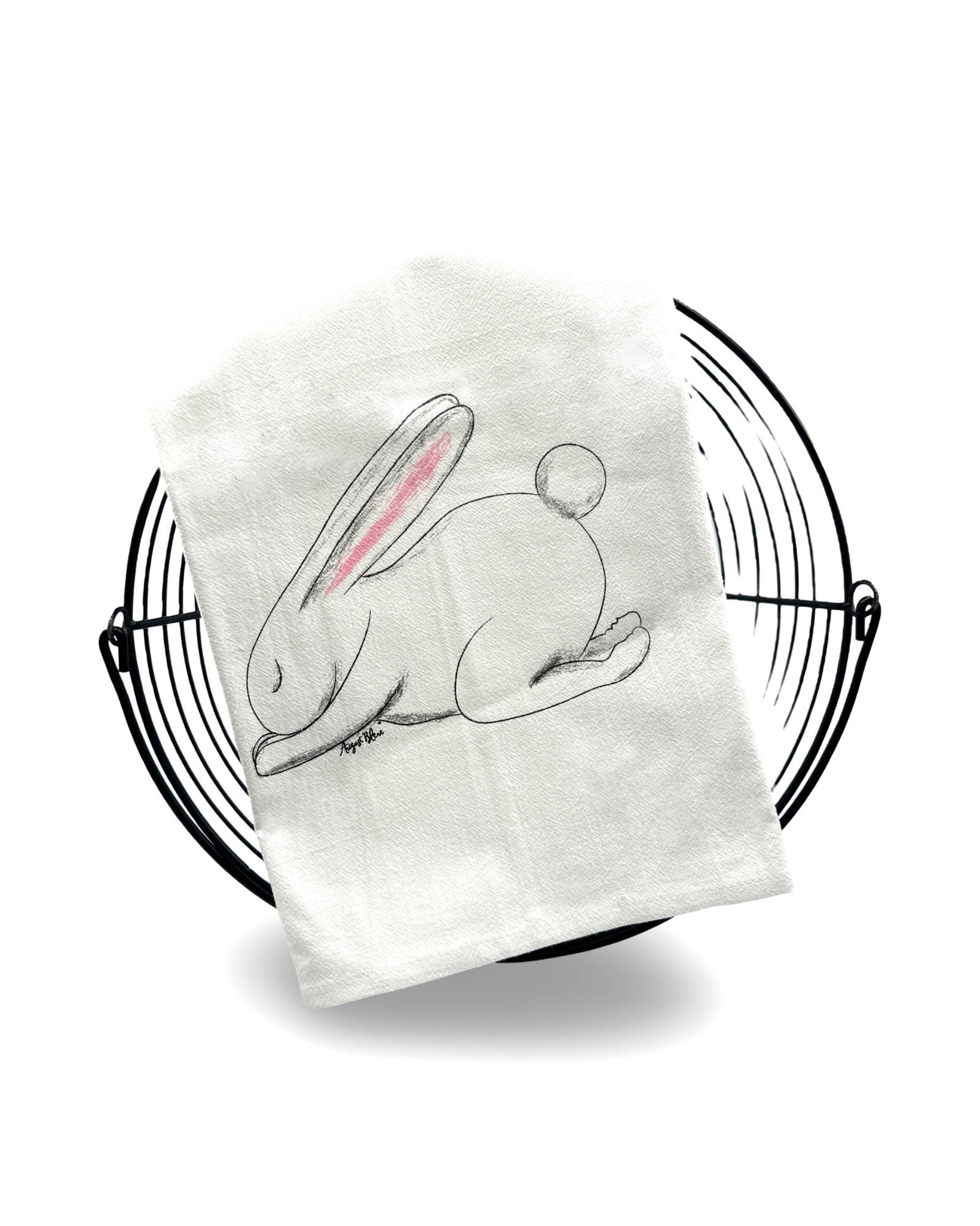 Praying Bunny Tea Towel