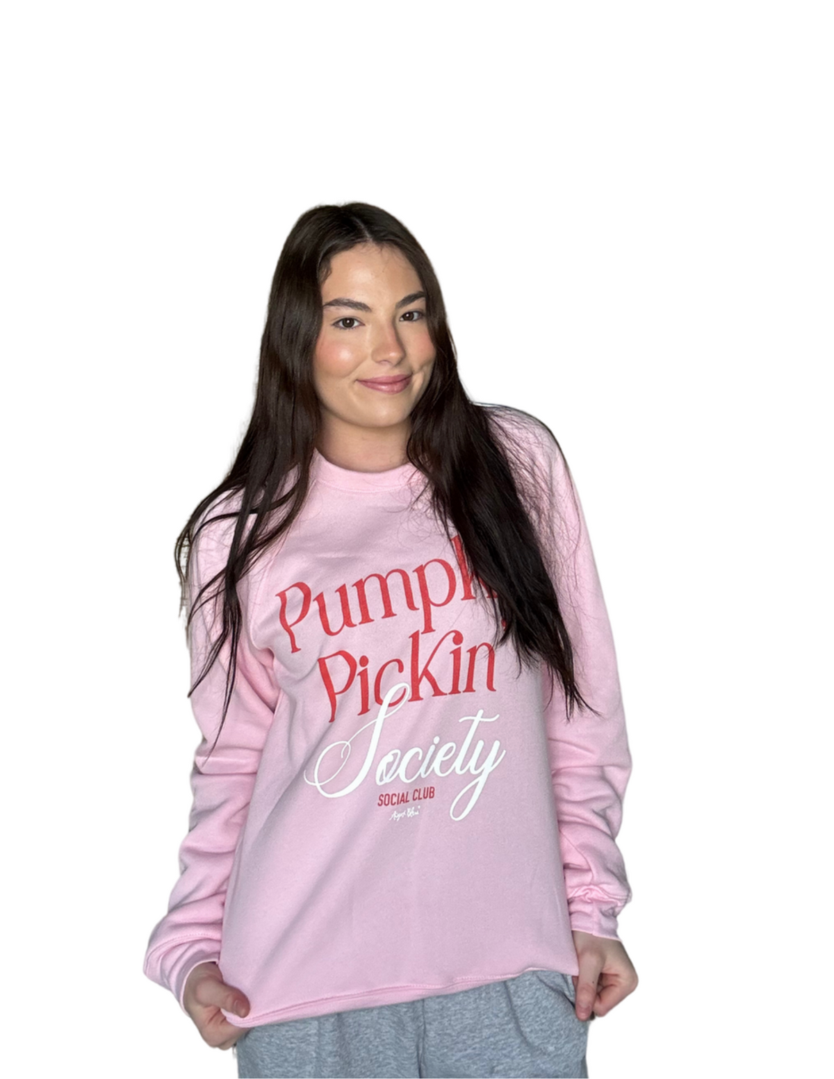Pumpkin Pickin&#39; Society Pink Sweatshirt