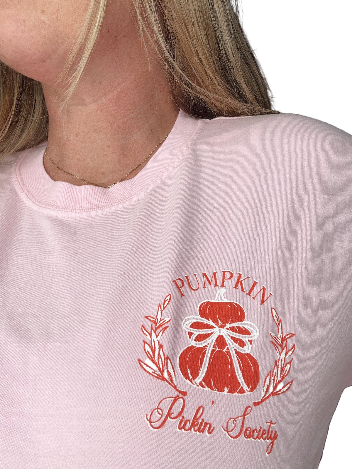 Pumpkin Pickin&#39; Society Pink Comfort Color Short Sleeve Shirt