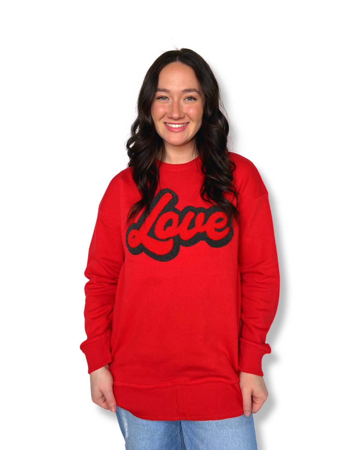 Love Red High Low Pullover