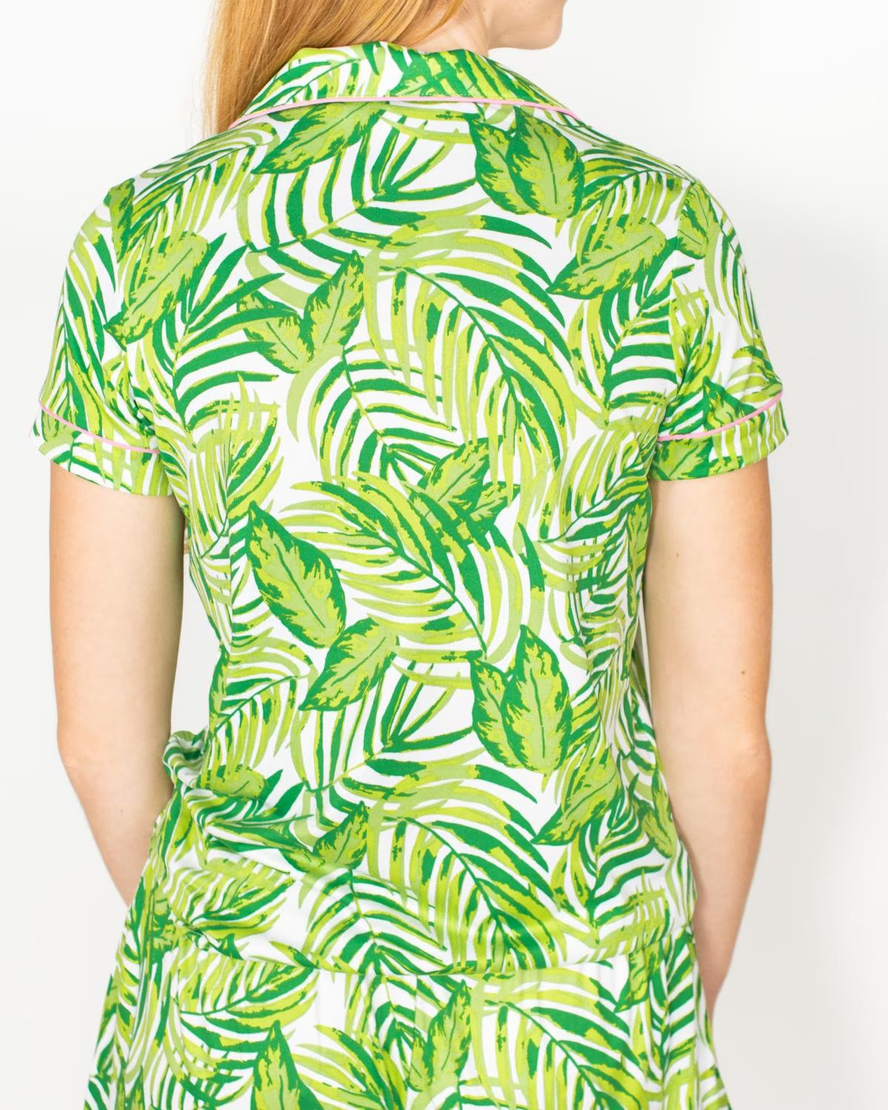 Tamarindo Short Sleeve Button Up Sleep Shirt