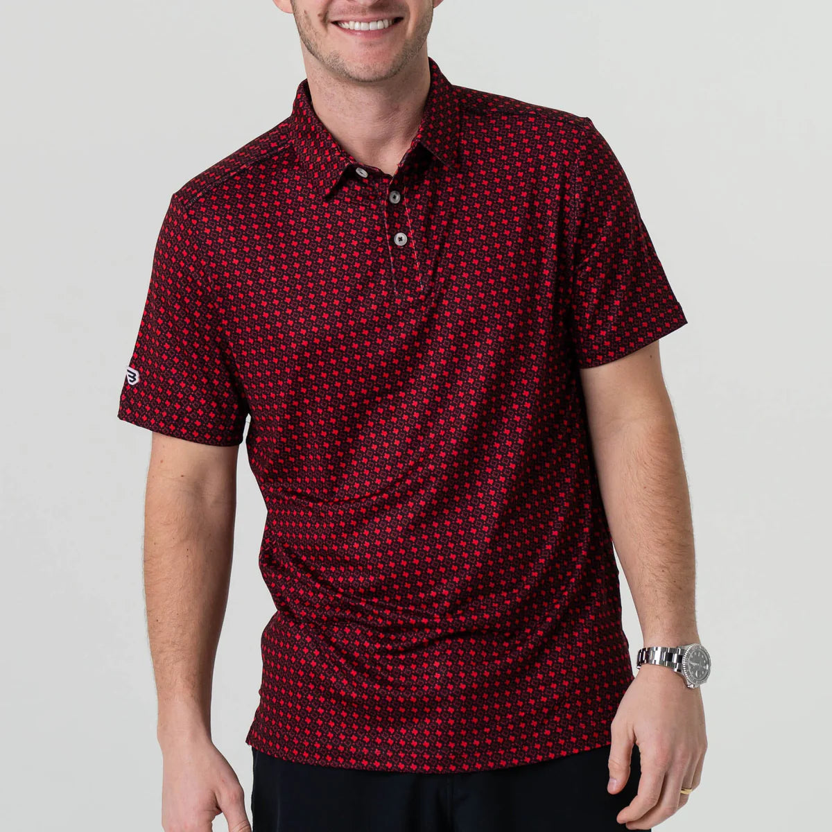 Burlebo Performance Polo - Texas - Black & Red