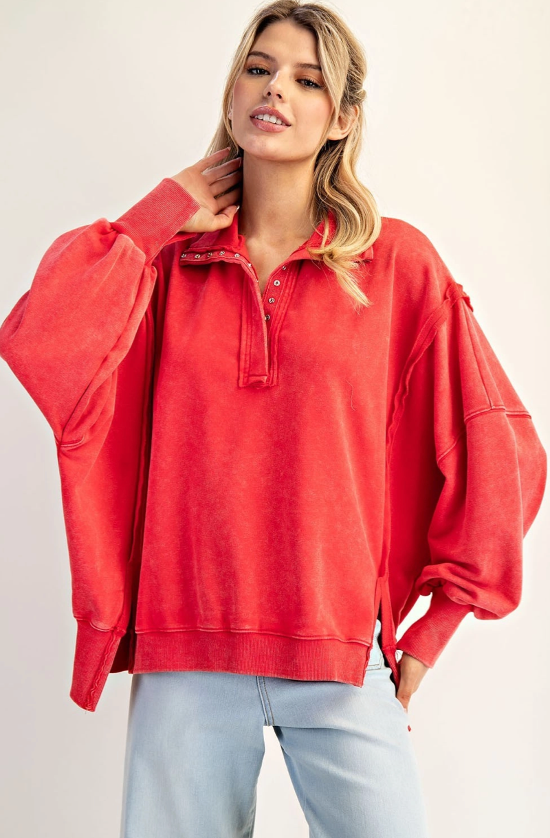 Red Snow Washed Cargo Sweatpants & Pullover
