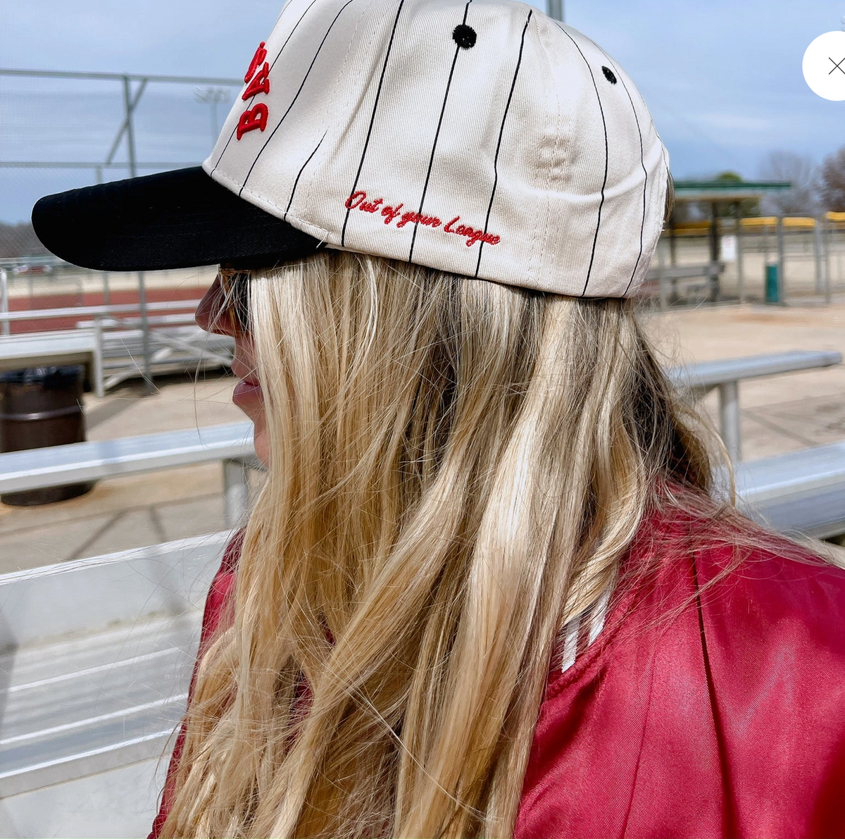 Baseball-Red On Black Stripes Vintage Cap