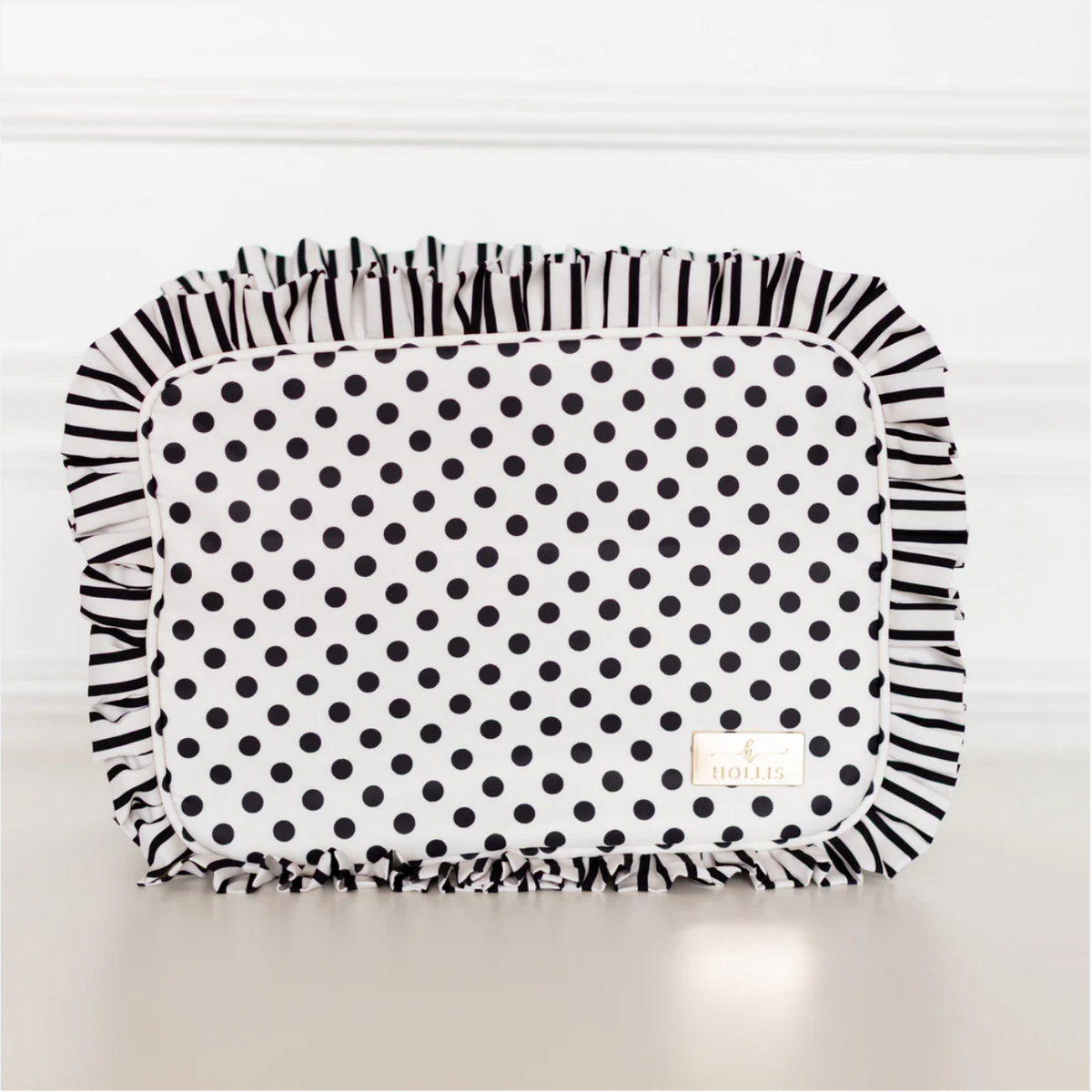 Ruffle Nylon Jet Setter Cosmetic Bag Polka Dot