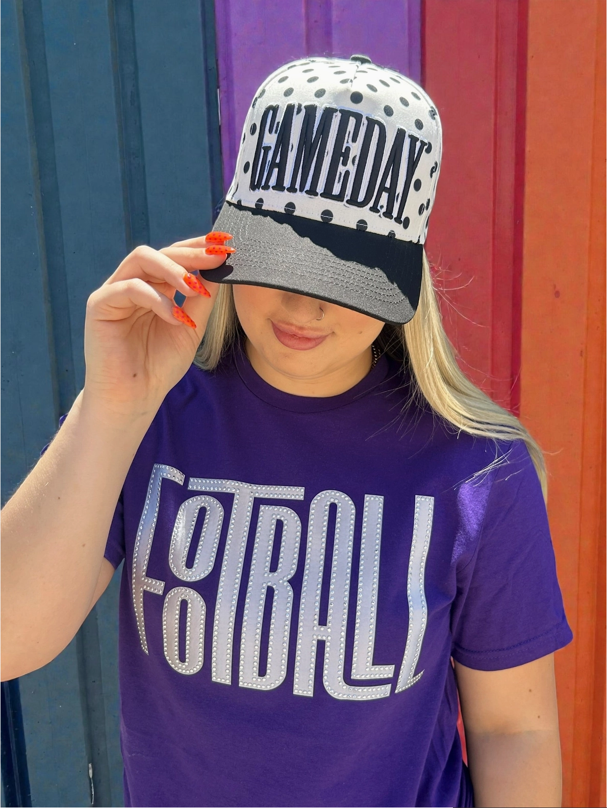 Gameday Black & White Polka dots Cap