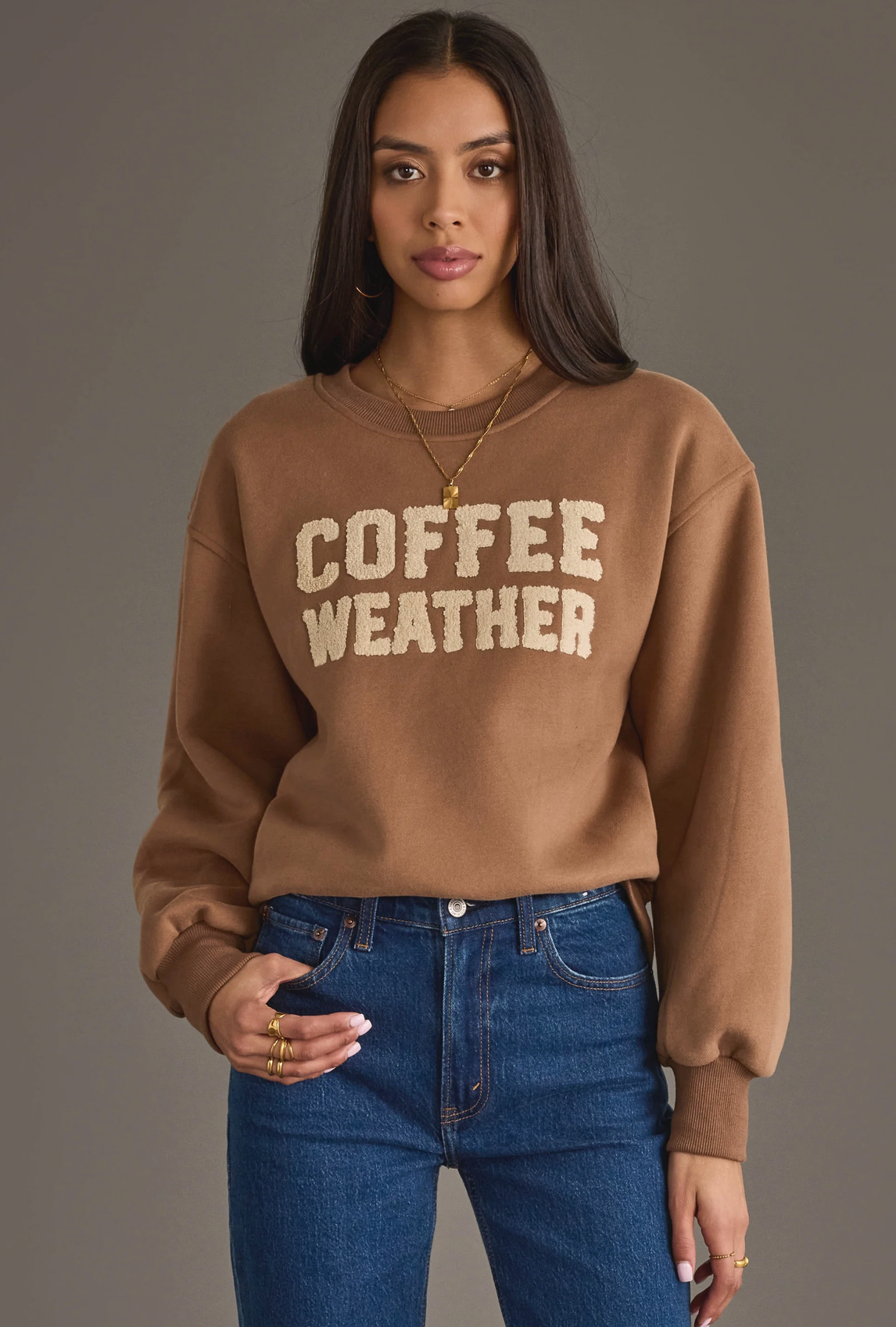 Light Brown Coffee Weather Sweatshirt