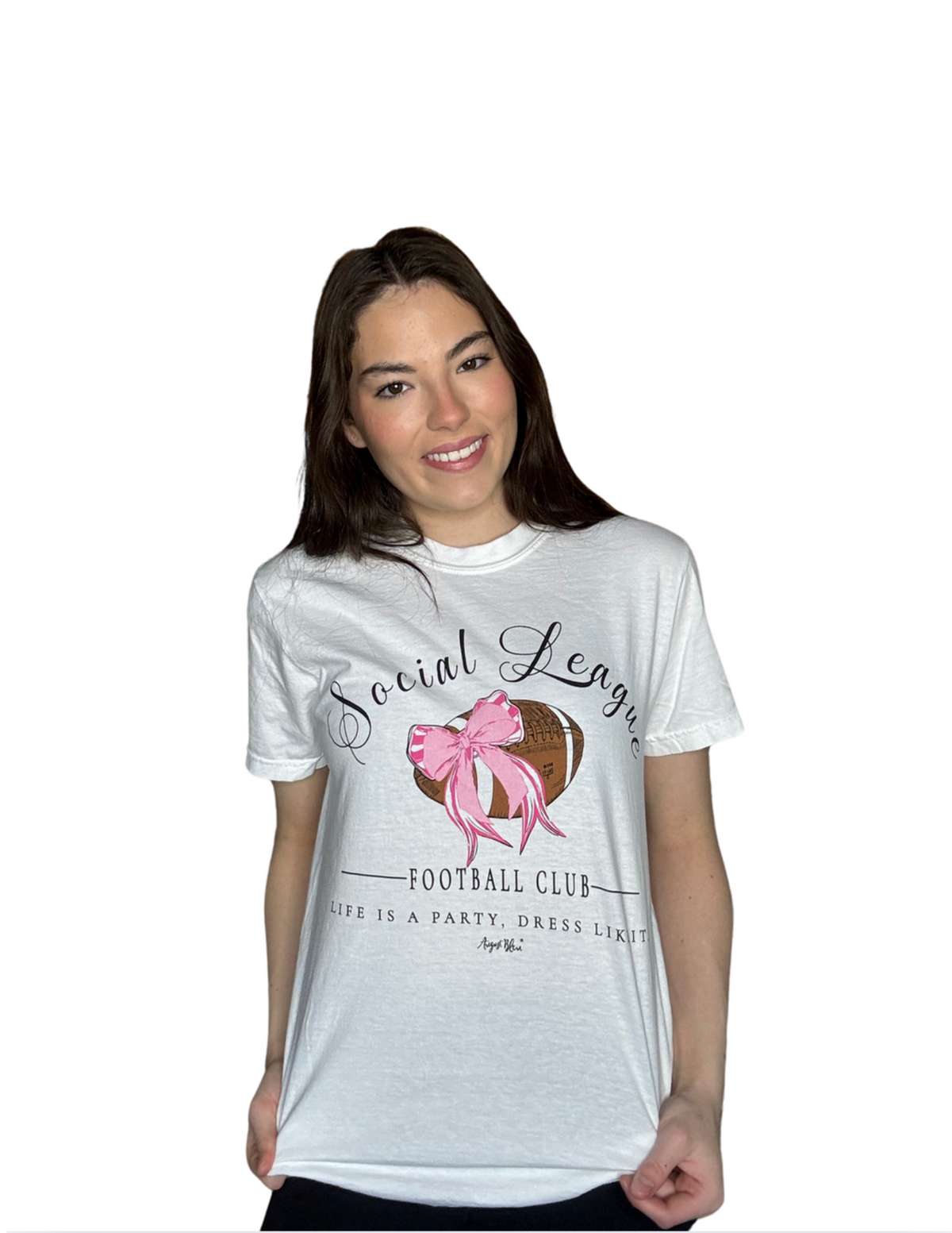 Social League Football Club White Comfort Color Short Sleeve Tee