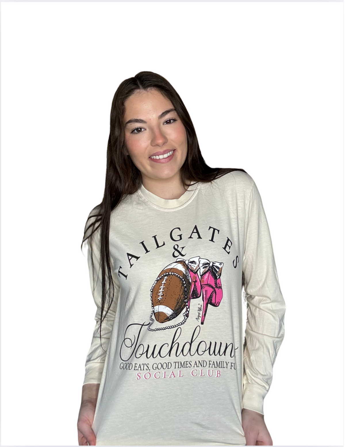 Tailgates & Touchdowns Natural Comfort Color Long Sleeve tee