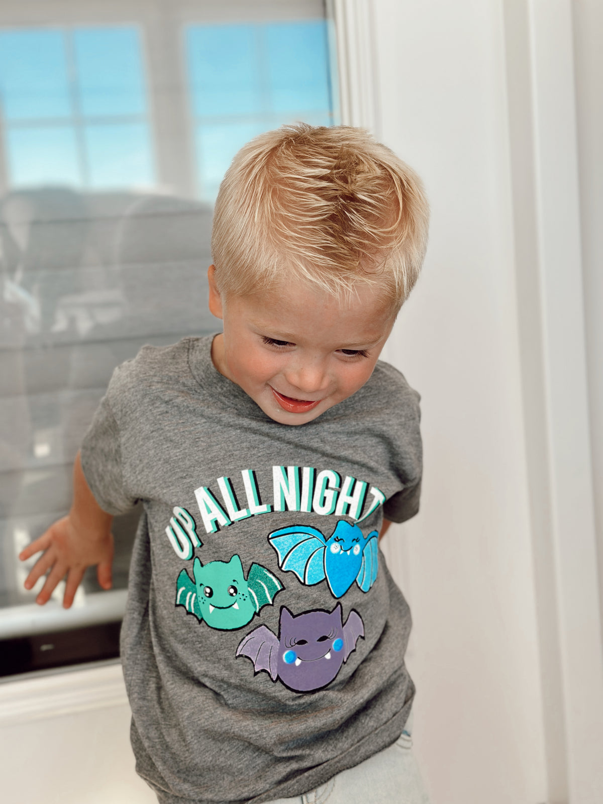 Kids Batty Grey Short Sleeve