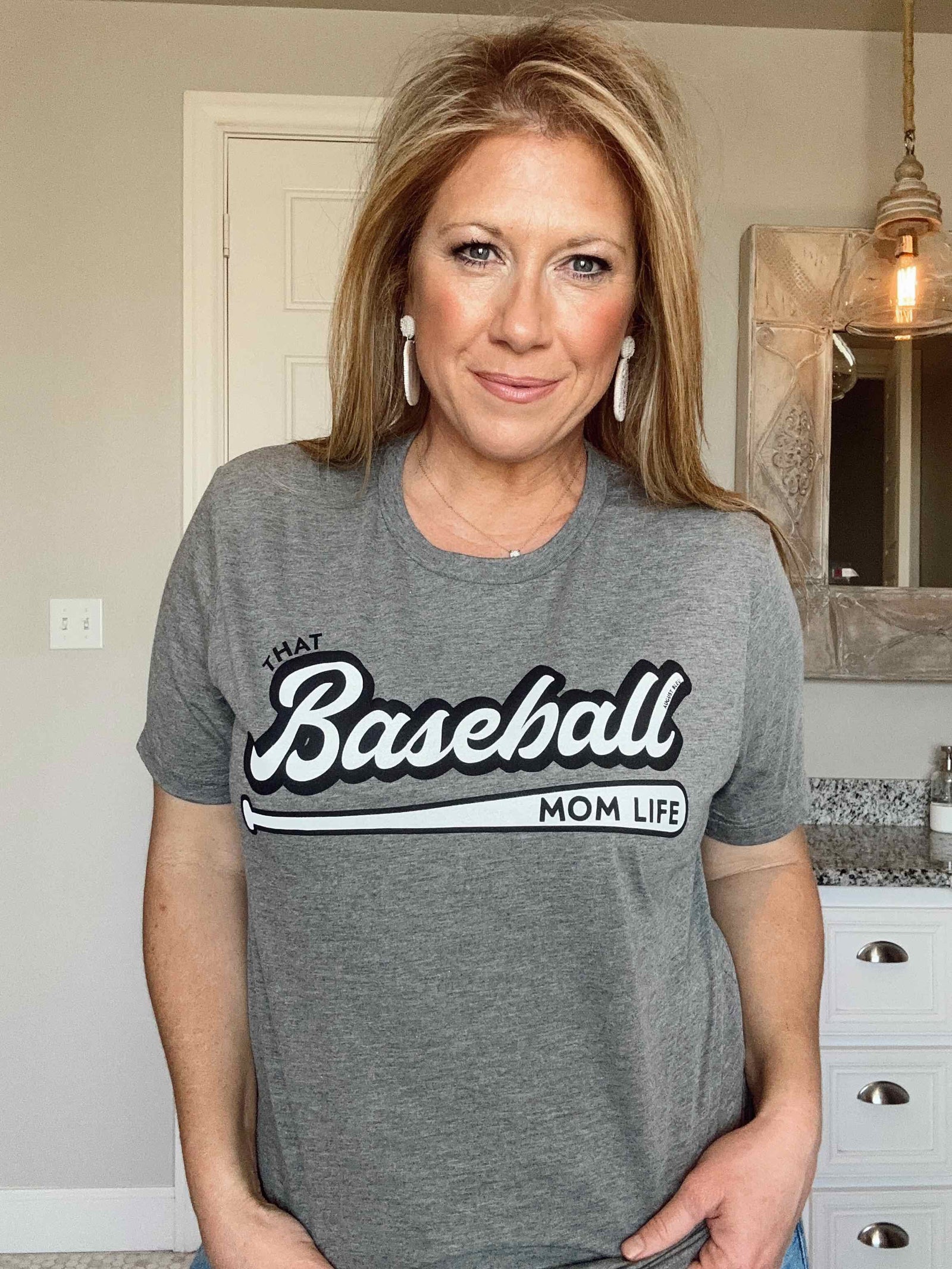 That Baseball Mom Life Grey Tee