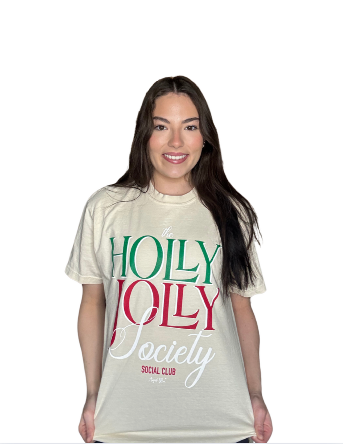 The Holly Jolly Society Natural Comfort Color Short Sleeve