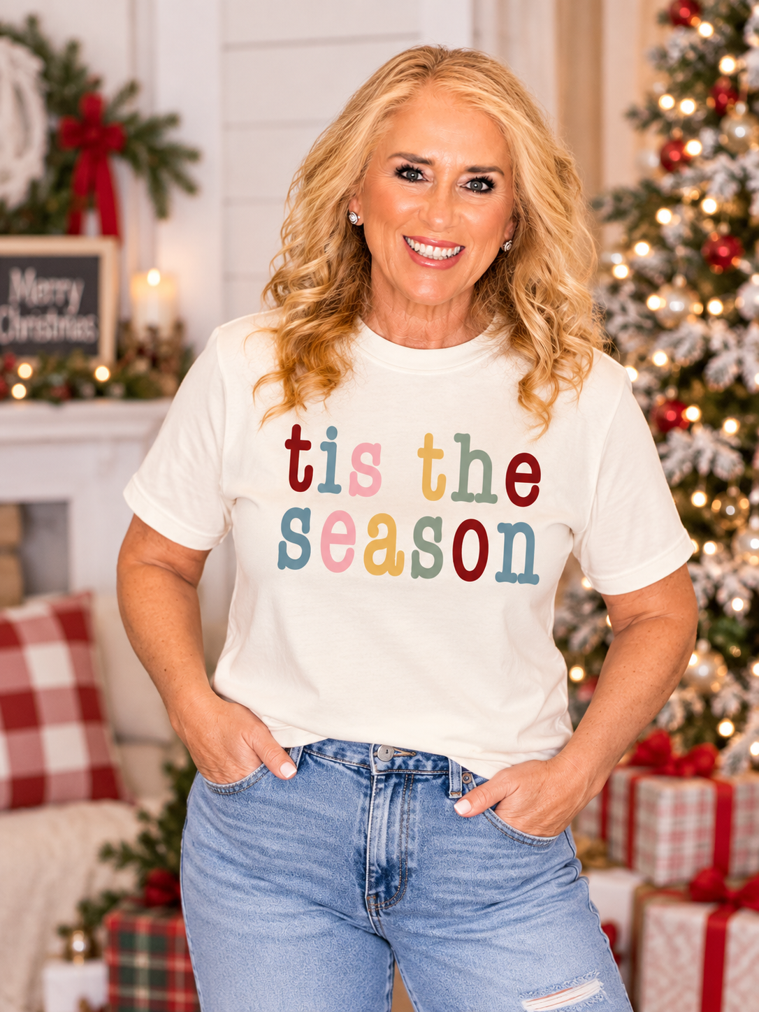 Tis The Season Ivory Comfort Color SS Tee