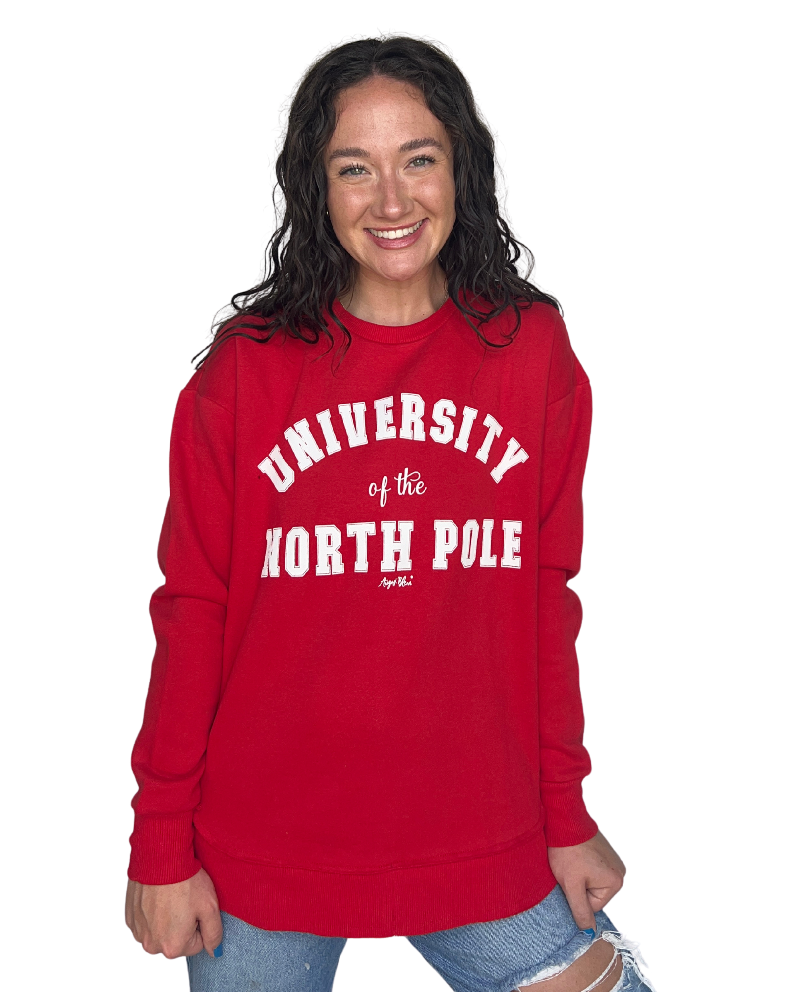 University of the North Pole Red High Low Pullover