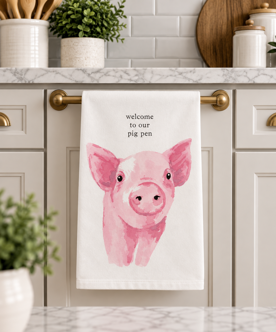 MUD PIE Pig Farm Dish Towel