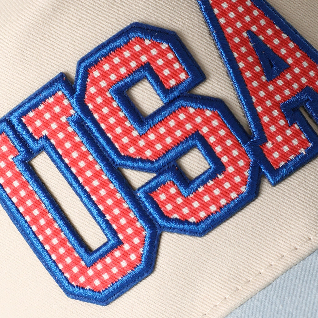 USA Flag Patch Denim Baseball Cap RED