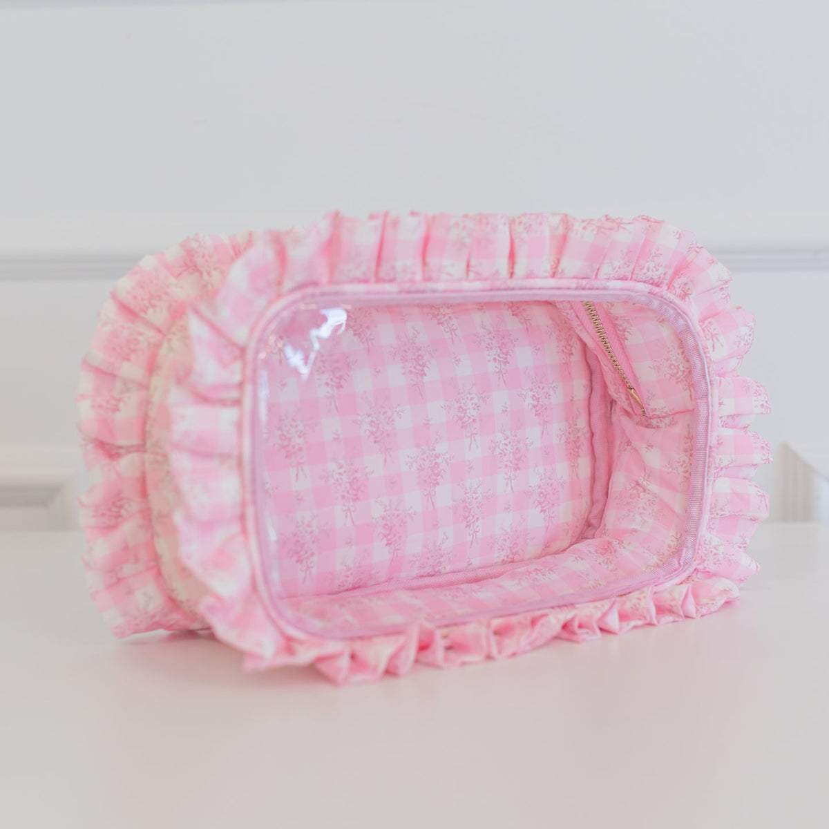 Ruffled Large Clear Pouch