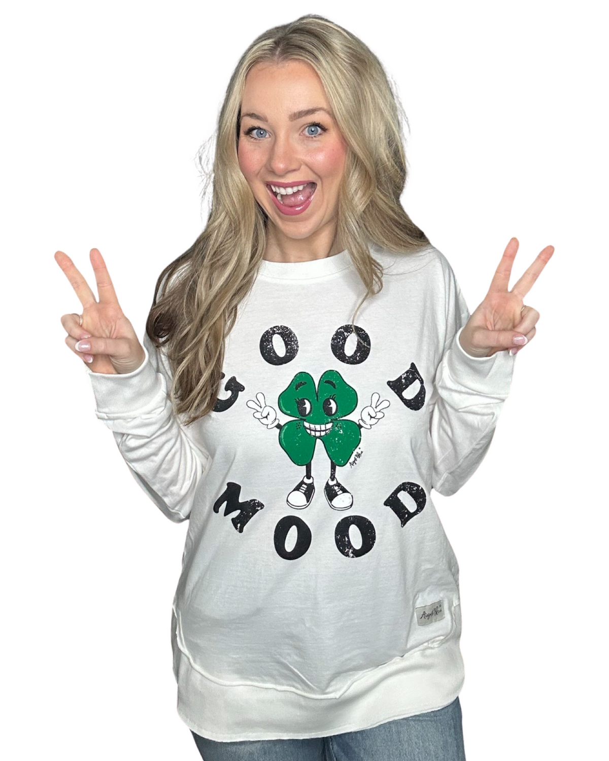 Good Mood Dude Belgian Cream High Low Long Sleeve