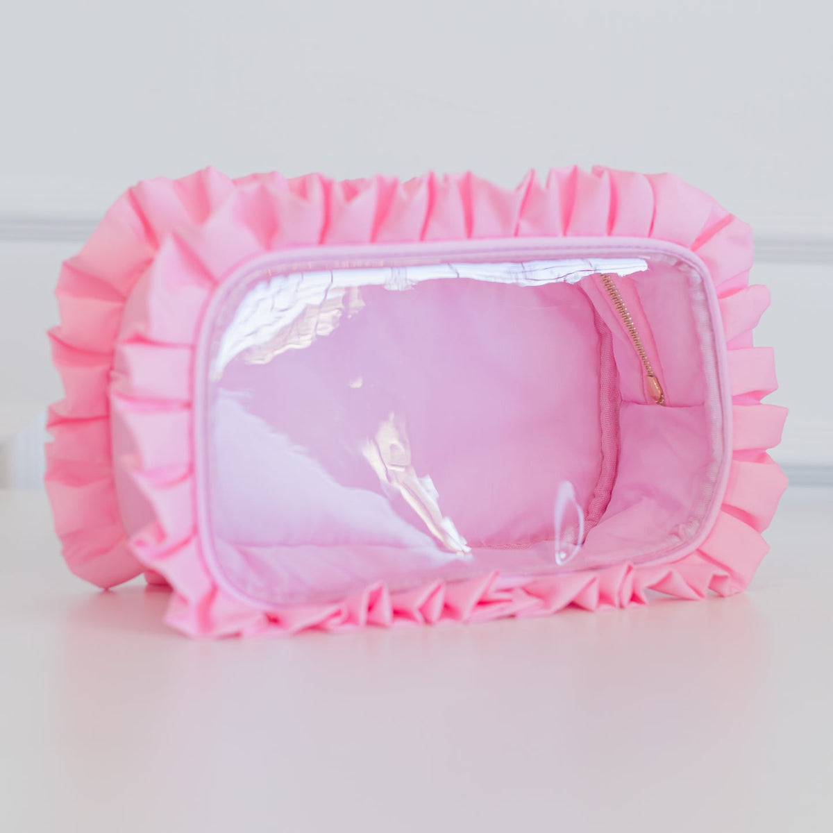 Ruffled Large Clear Pouch