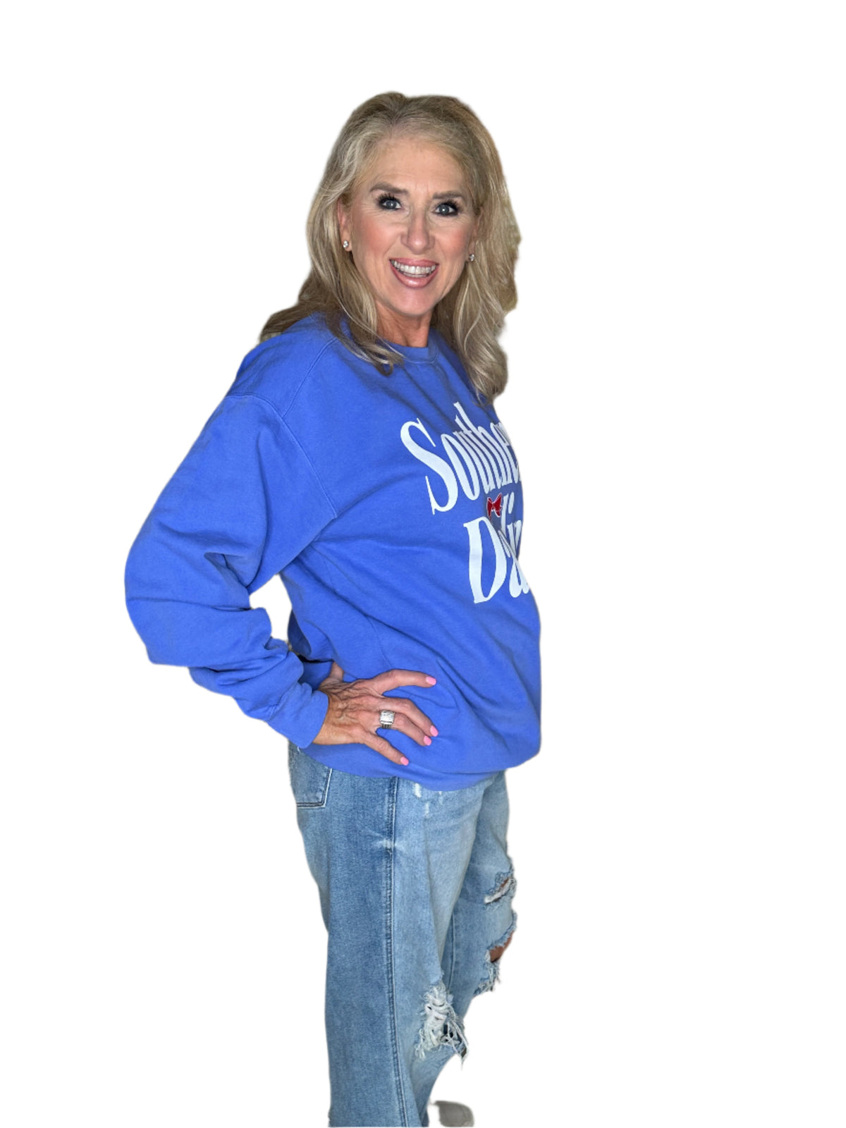 Southern Darlin&#39; Flo Blue Comfort Color Sweatshirt