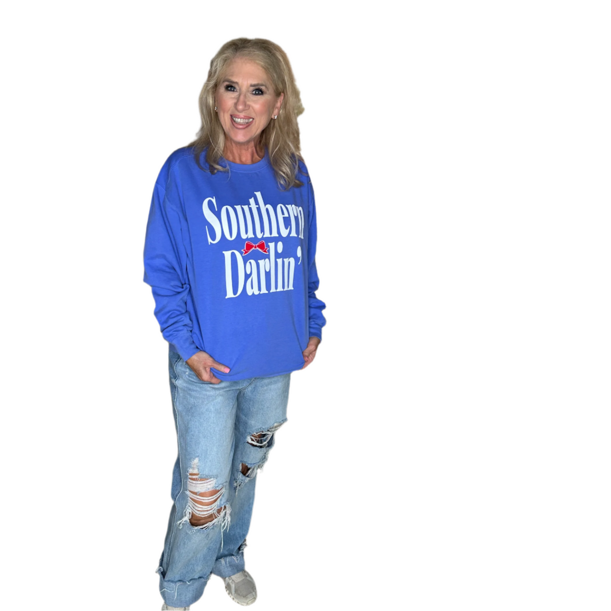 Southern Darlin&#39; Flo Blue Comfort Color Sweatshirt