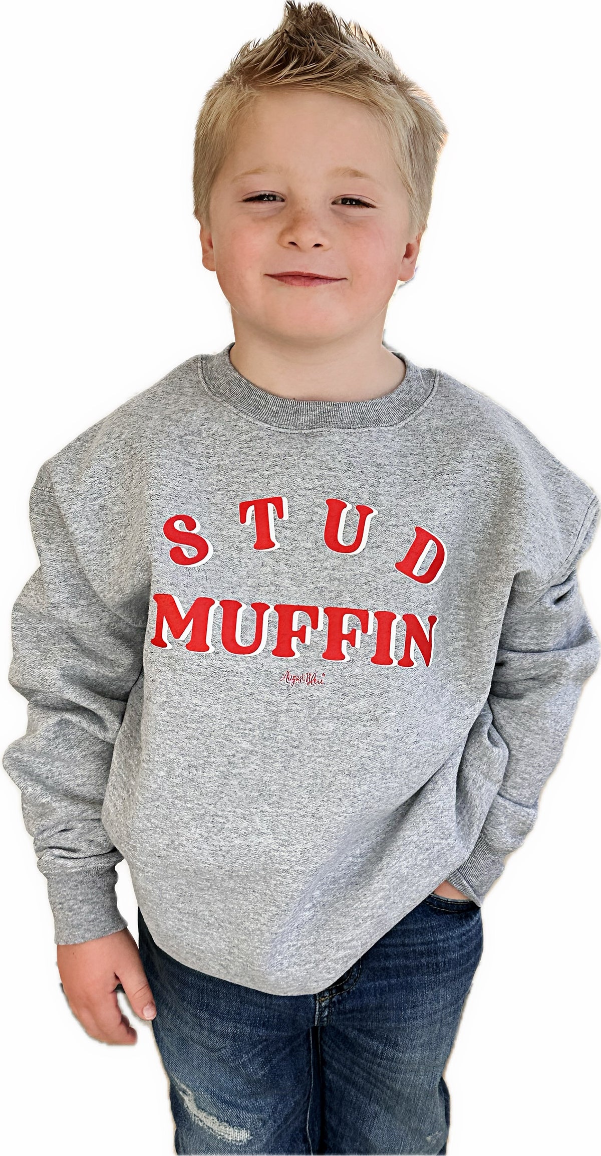Stud Muffin Kids Grey Sweatshirt.