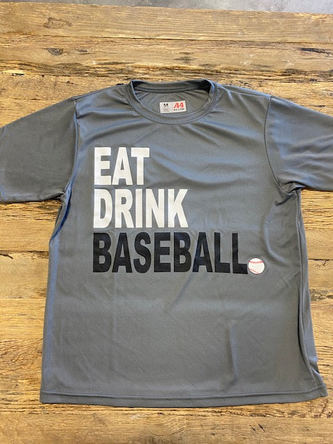 Kid Eat Drink Baseball - Charcoal Grey