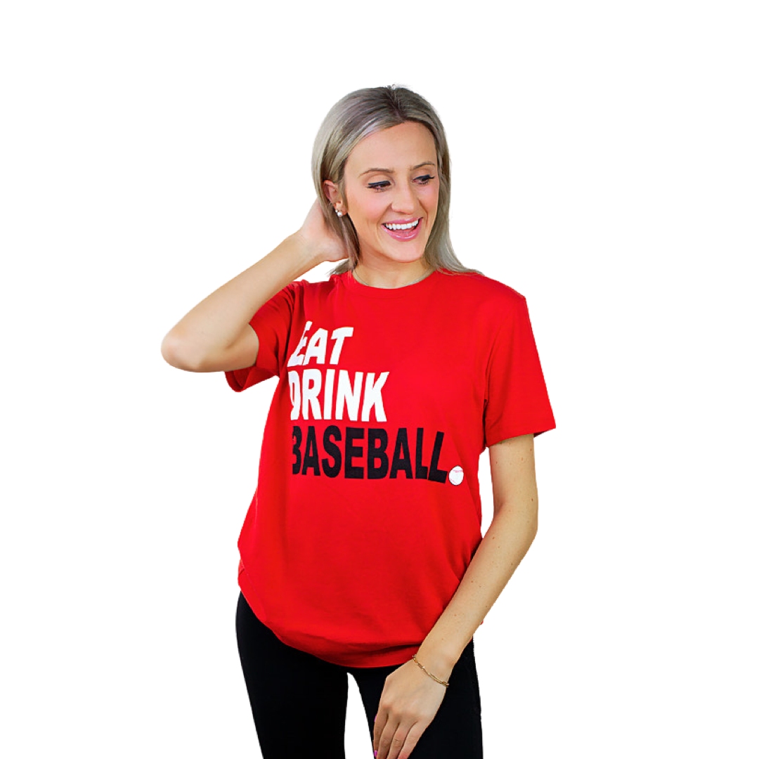 Eat Drink Baseball - Red Crewneck