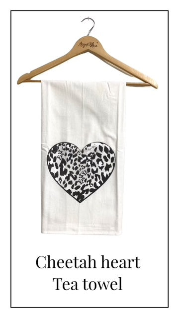 Cheetah Heart Tea Towel