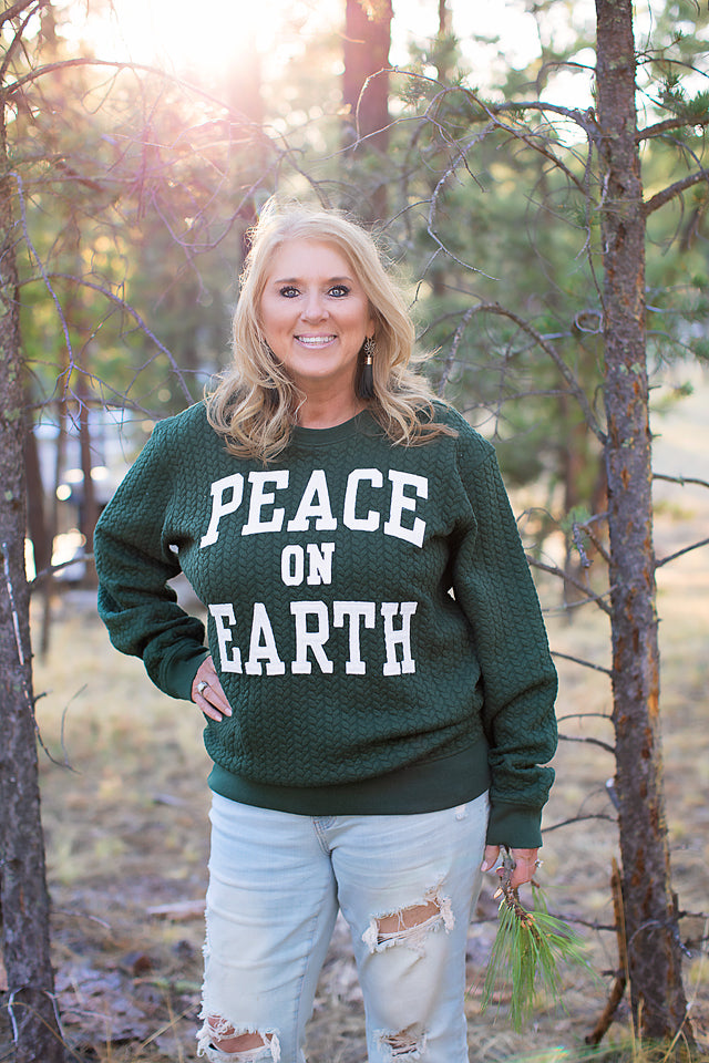 Peace on Earth Cableknit Pullover